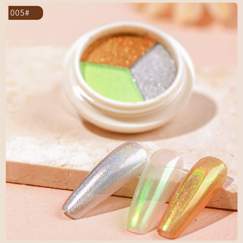 KaSi 7ml Three-Color Aurora Mirror Nail Powder T2650
