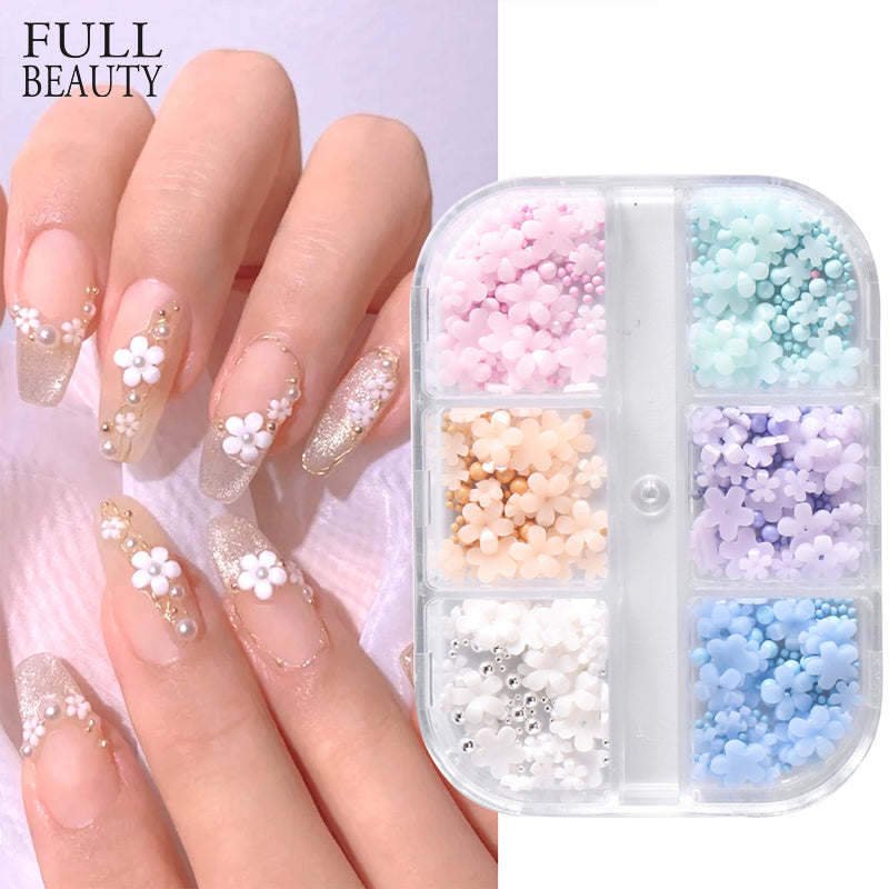 FULL BEAUTY Color-Changed Flower Nail Decoration T2713
