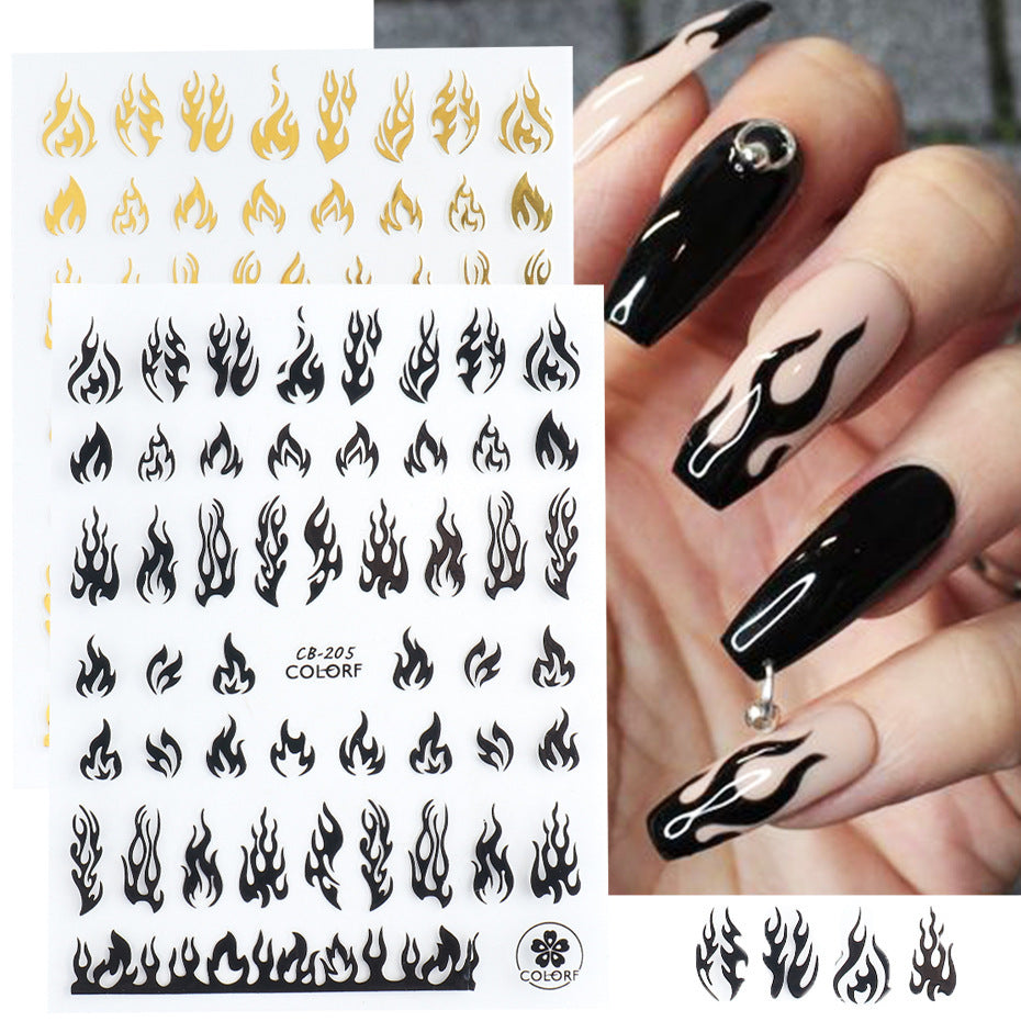 FULL BEAUTY Fire Flame 3D Nail Stickers T2725