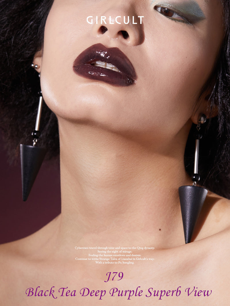 Girlcult Chameleon Mirror Lip Glaze J79 Black Tea Deep Purple Superb View T4550